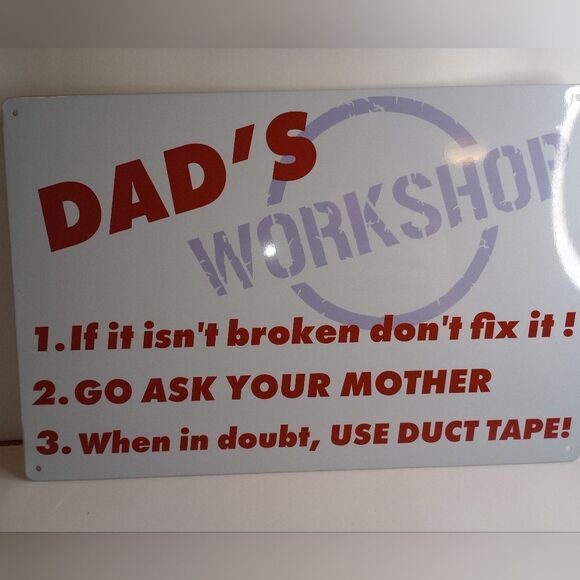 Dads Workshop Metal tin sign man cave decor men gift home accents - Picture 2 of 3